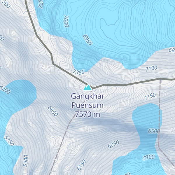 Map of Gangkhar Puensum