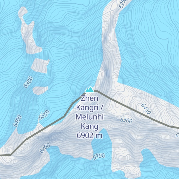 Map of Zhen Kangri / Melunhi Kang