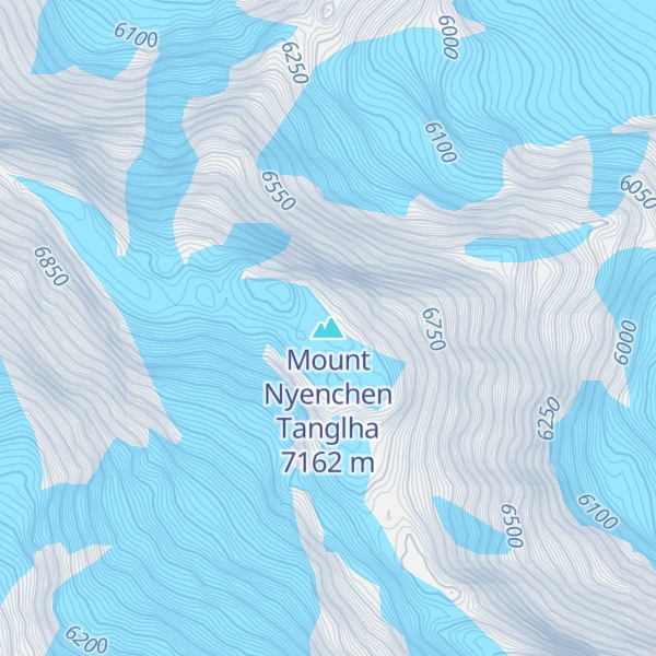 Map of Mount Nyenchen Tanglha