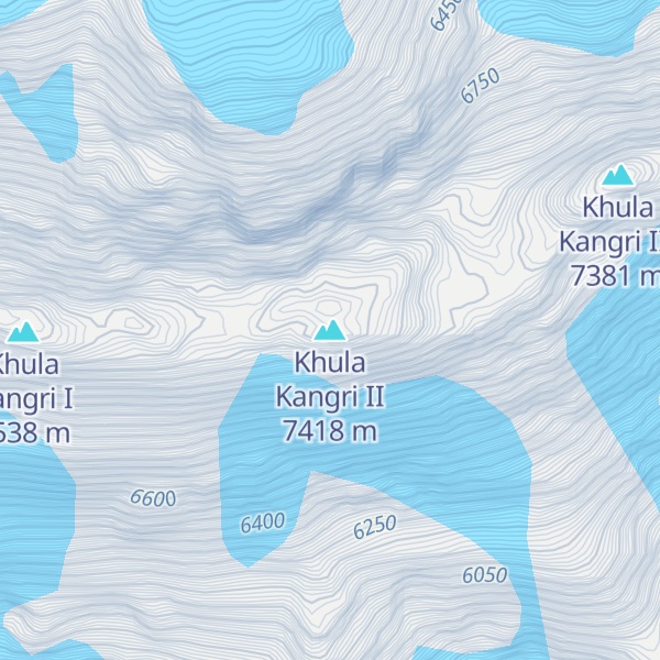 Map of Khula Kangri II