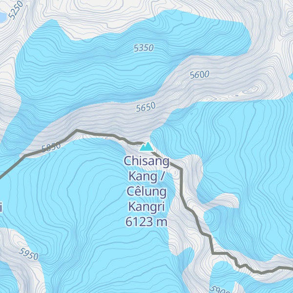 Map of Chisang Kang / Cêlung Kangri