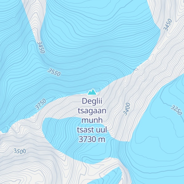 Map of Deglii tsagaan munh tsast uul