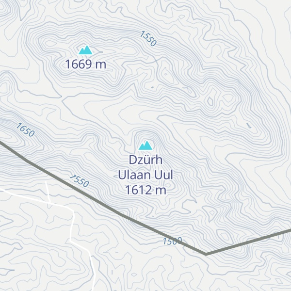 Map of Dzürh Ulaan Uul