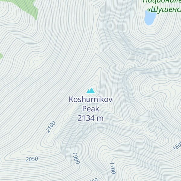 Map of Koshurnikov Peak