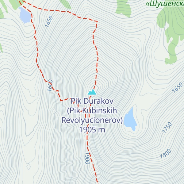 Map of Pik Durakov (Pik Kubinskih Revolyucionerov)