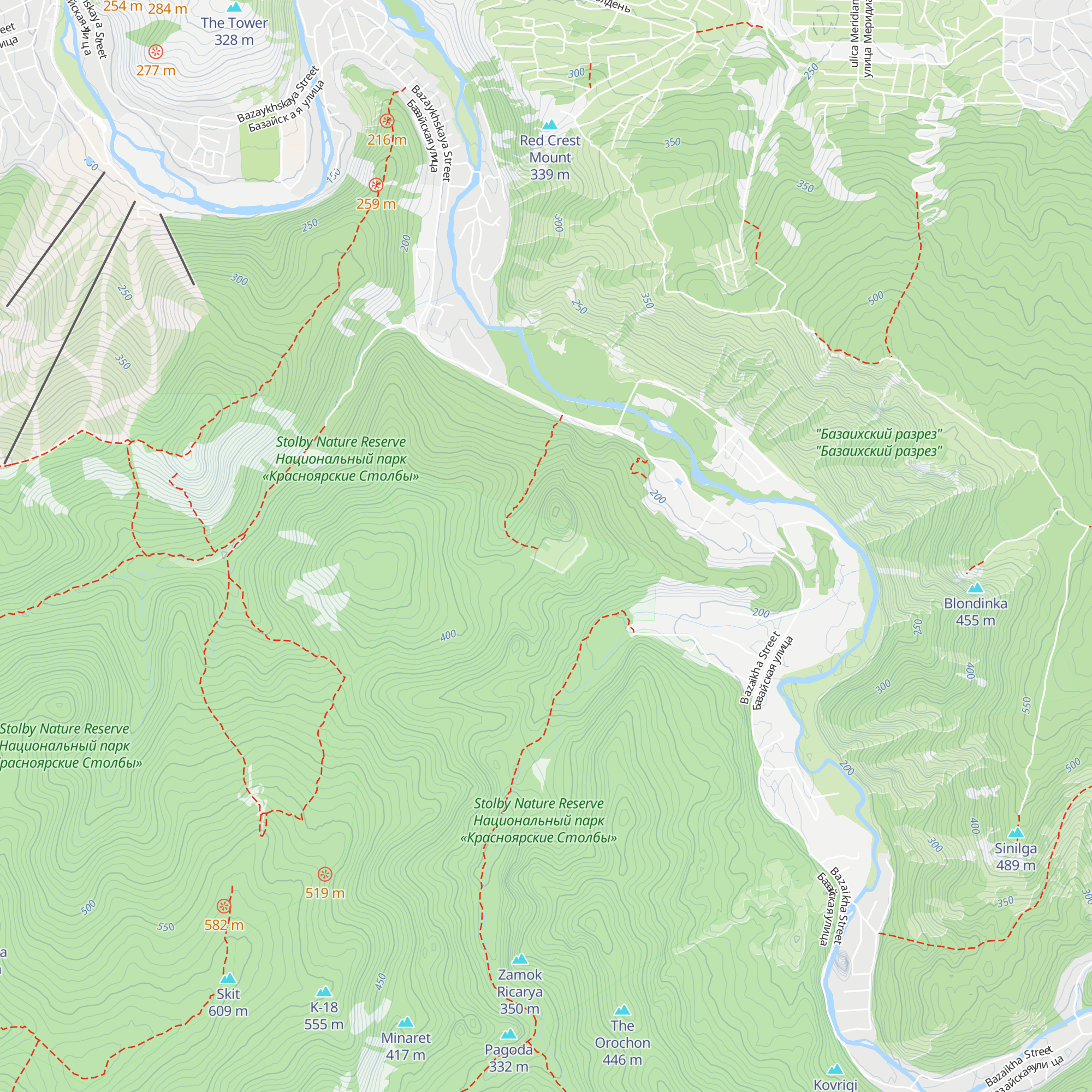 Kordon Kuzmicheva Polyana map