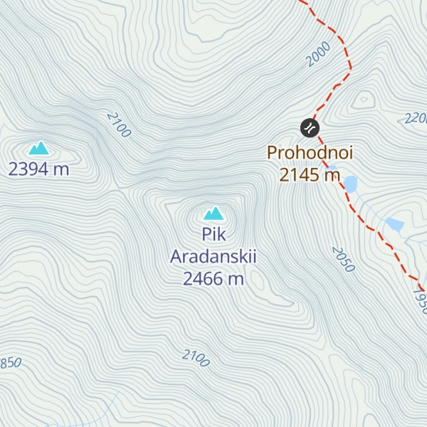 Map of Pik Aradanskii