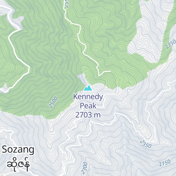 Map of Kennedy Peak