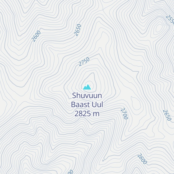 Map of Shuvuun Baast Uul