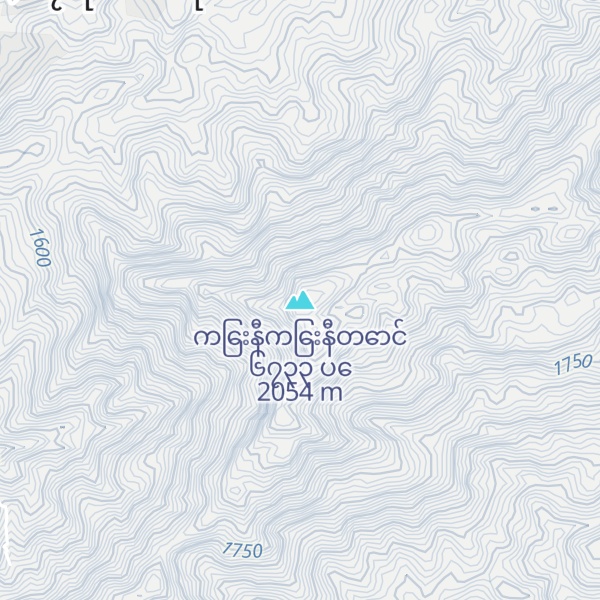 Map of ကြေးနီကြေးနီတောင် ၆၇၃၃ ပေ