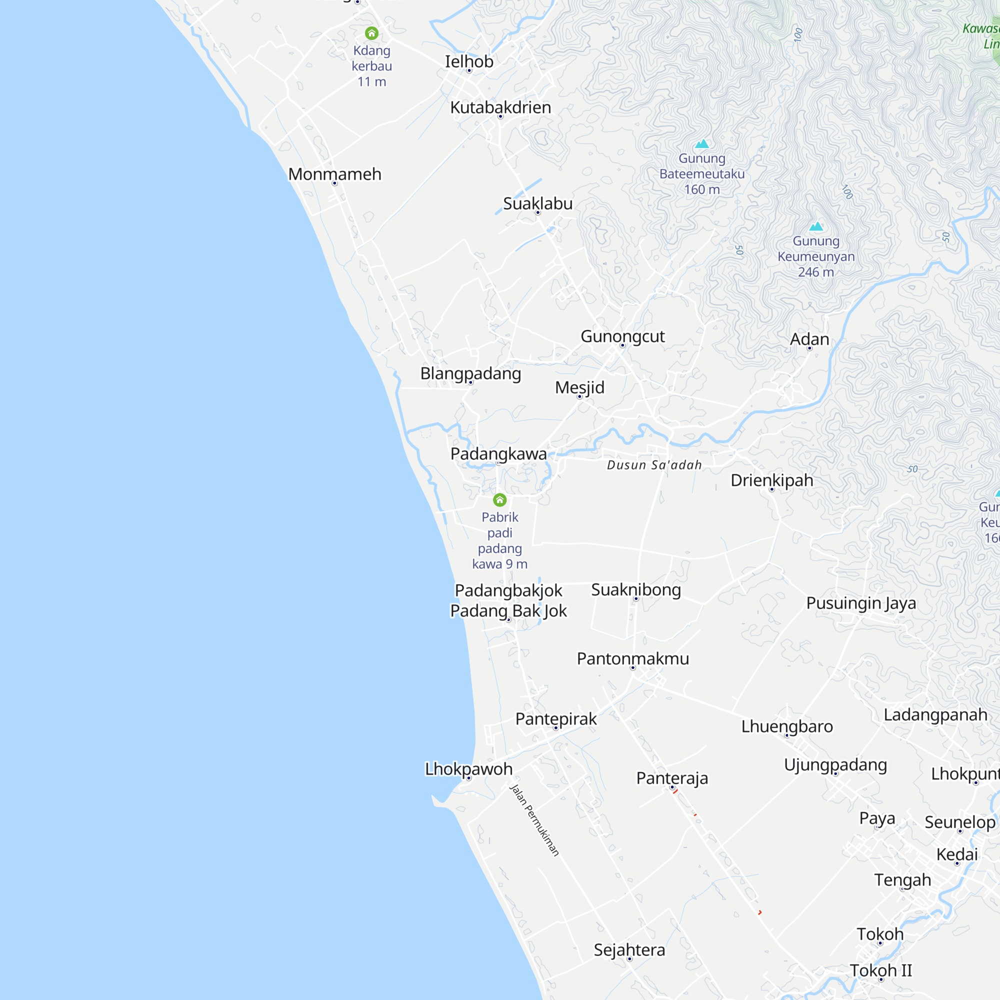 Pabrik padi padang kawa map