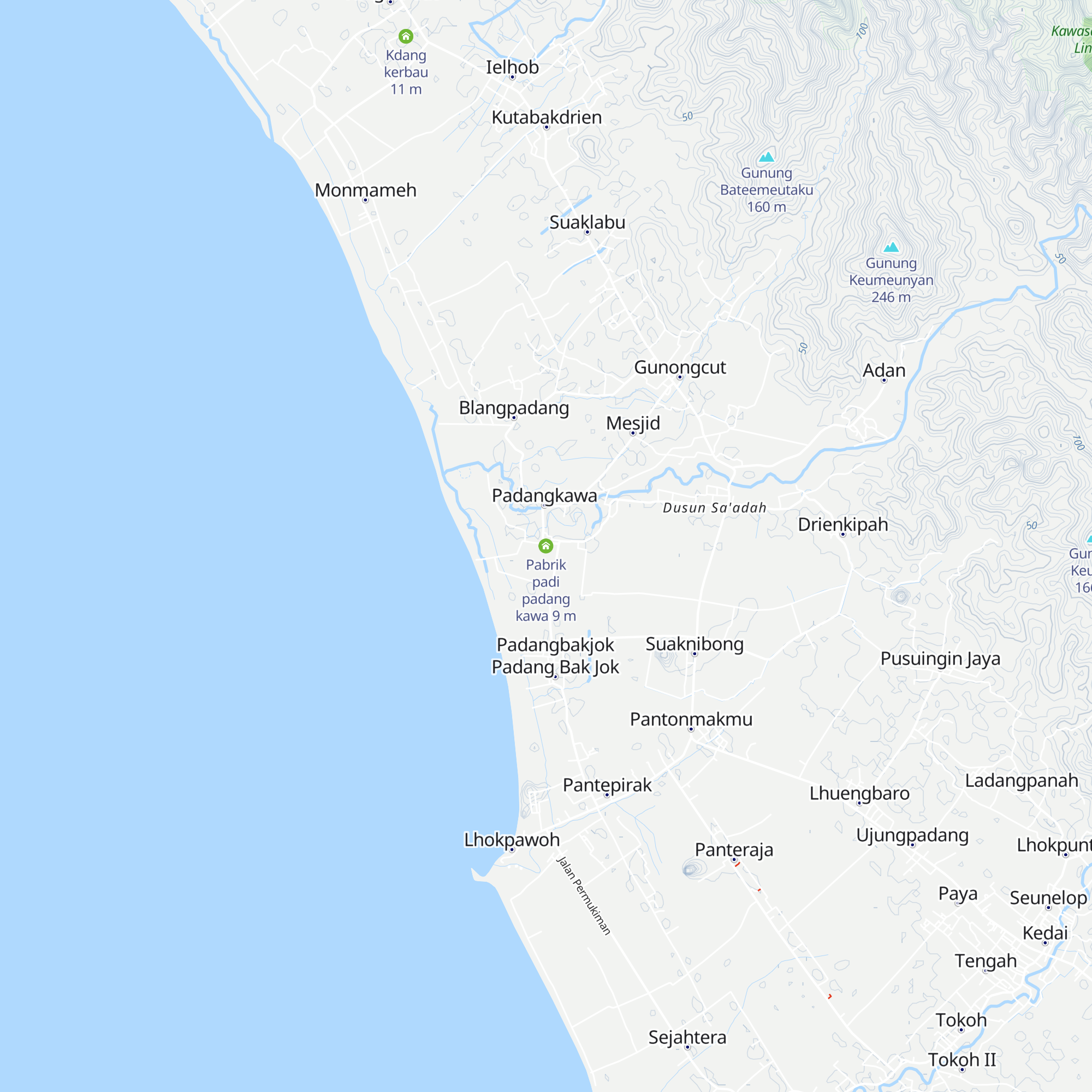 Pabrik padi padang kawa map