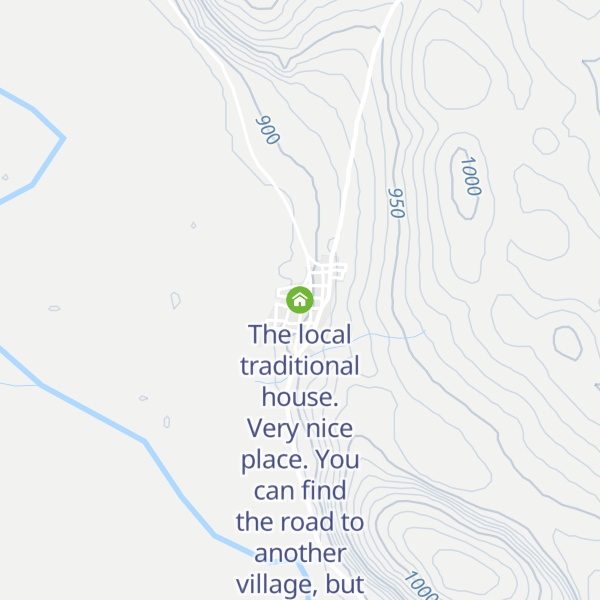 Map of The local traditional house. Very nice place. You can find the road to another village, but not around the lake.