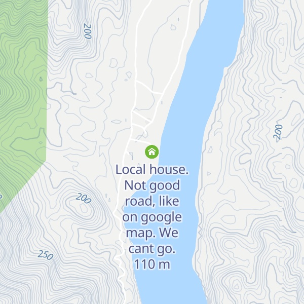 Map of Local house. Not good road, like on google map. We cant go.