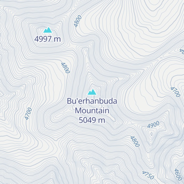 Map of Bu'erhanbuda Mountain