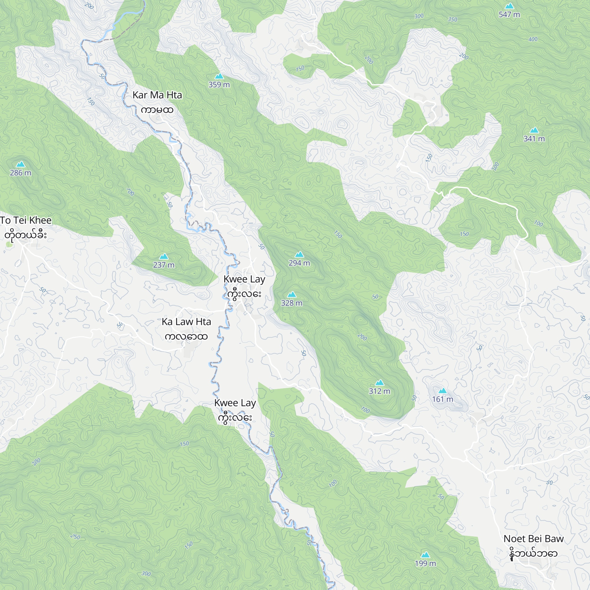 Mt. Kwee Lay map