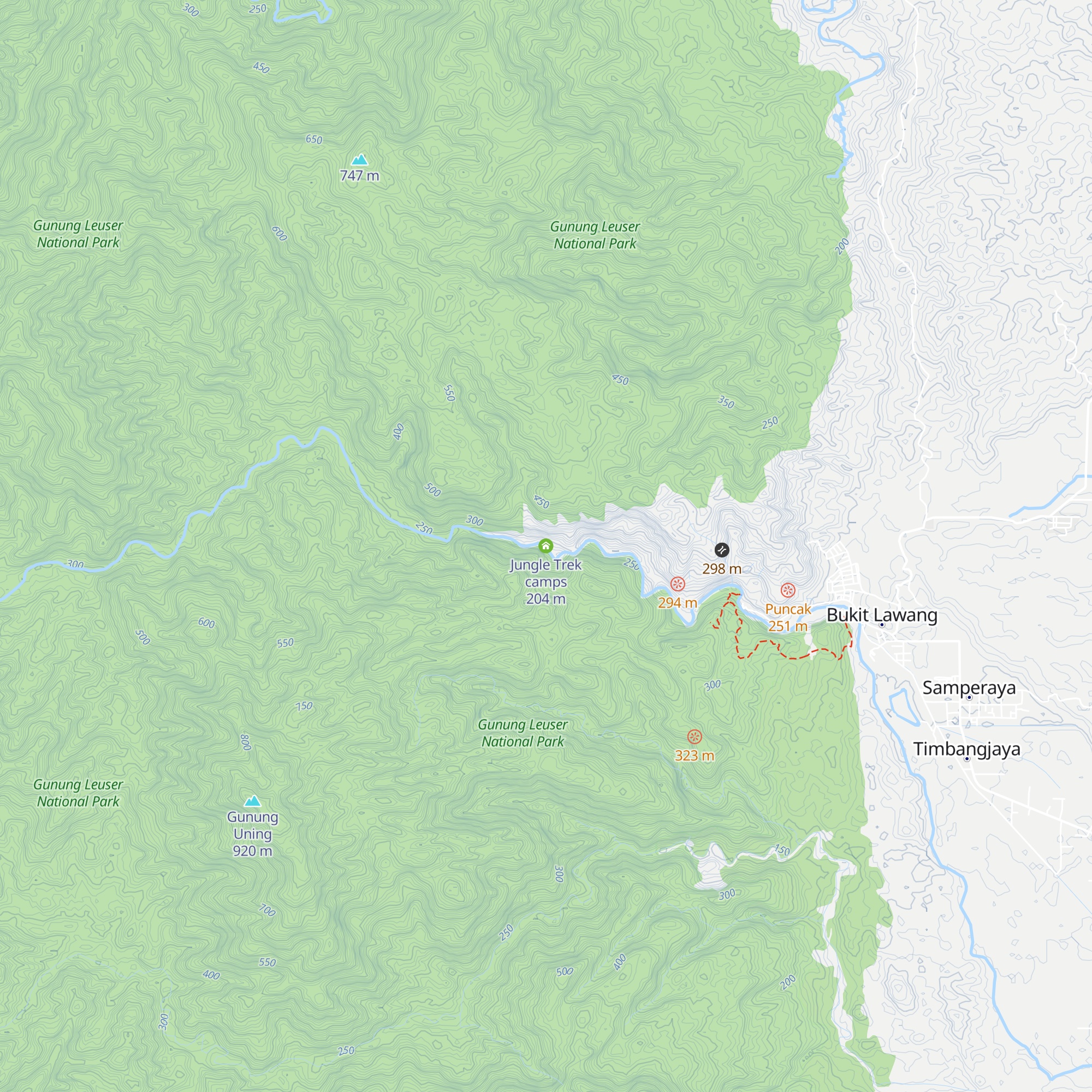 Jungle Trek camps map