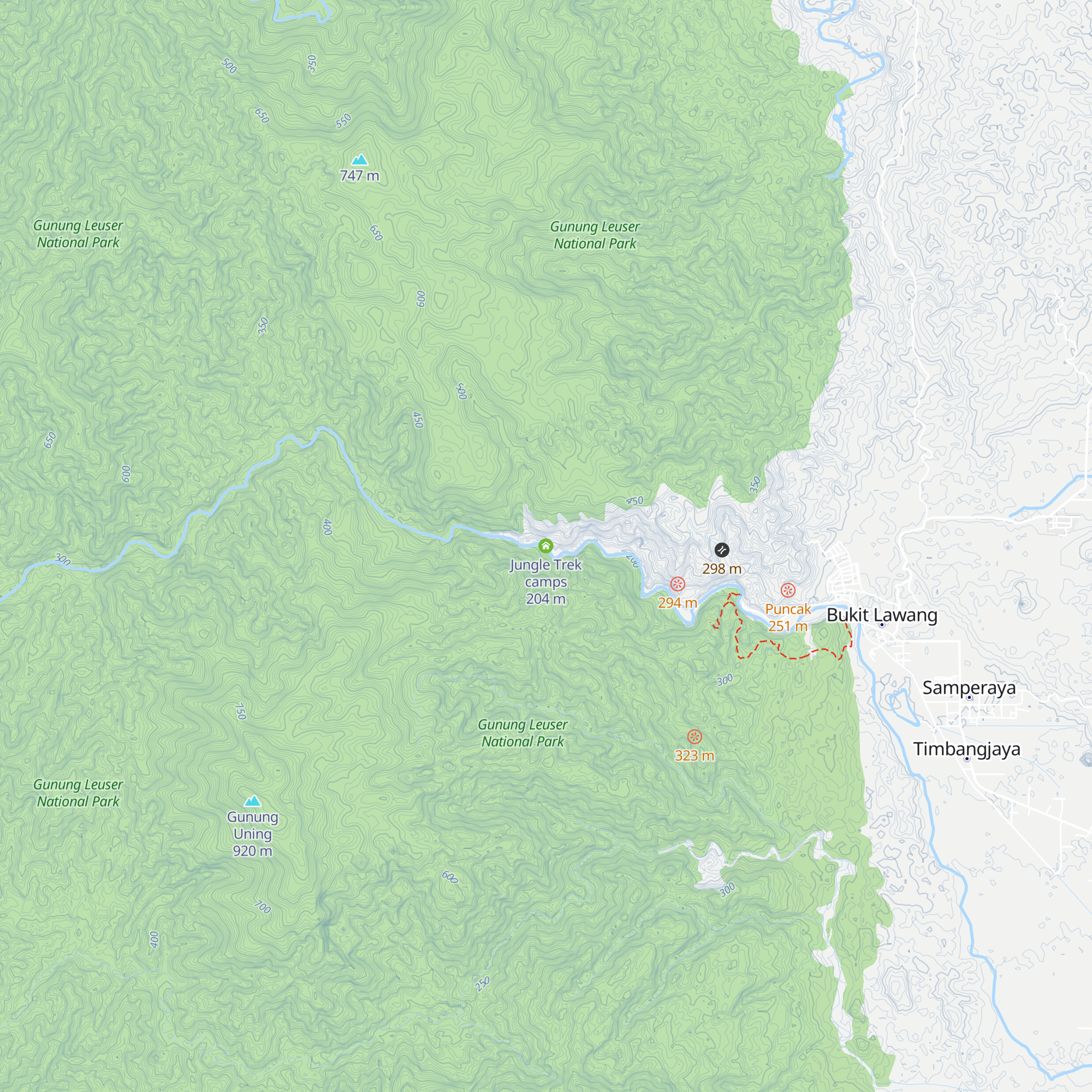 Jungle Trek camps map