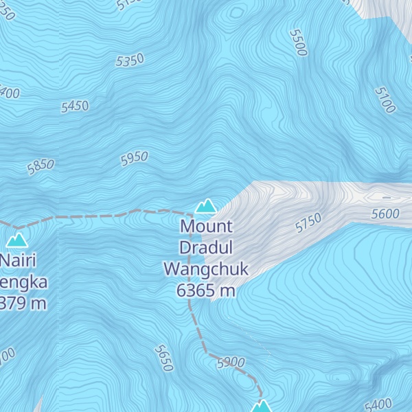 Map of Mount Dradul Wangchuk