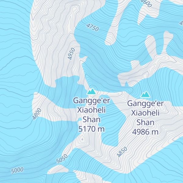 Map of Gangge'er Xiaoheli Shan
