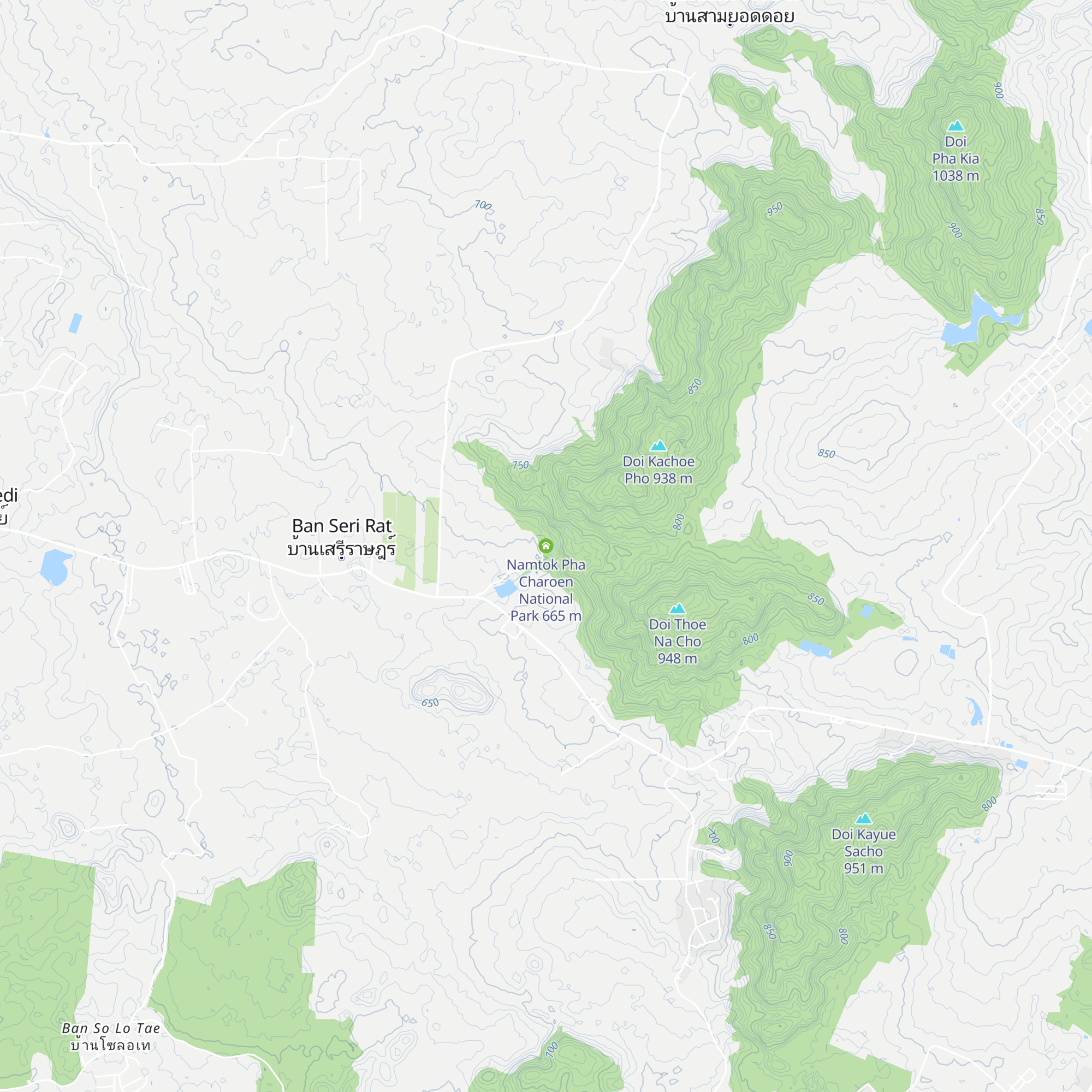Namtok Pha Charoen National Park map