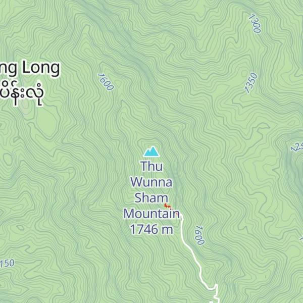 Map of Thu Wunna Sham Mountain