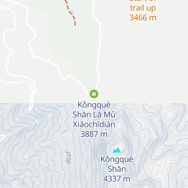Map of Kǒngquè Shān Lā Mǔ Xiǎochīdiàn