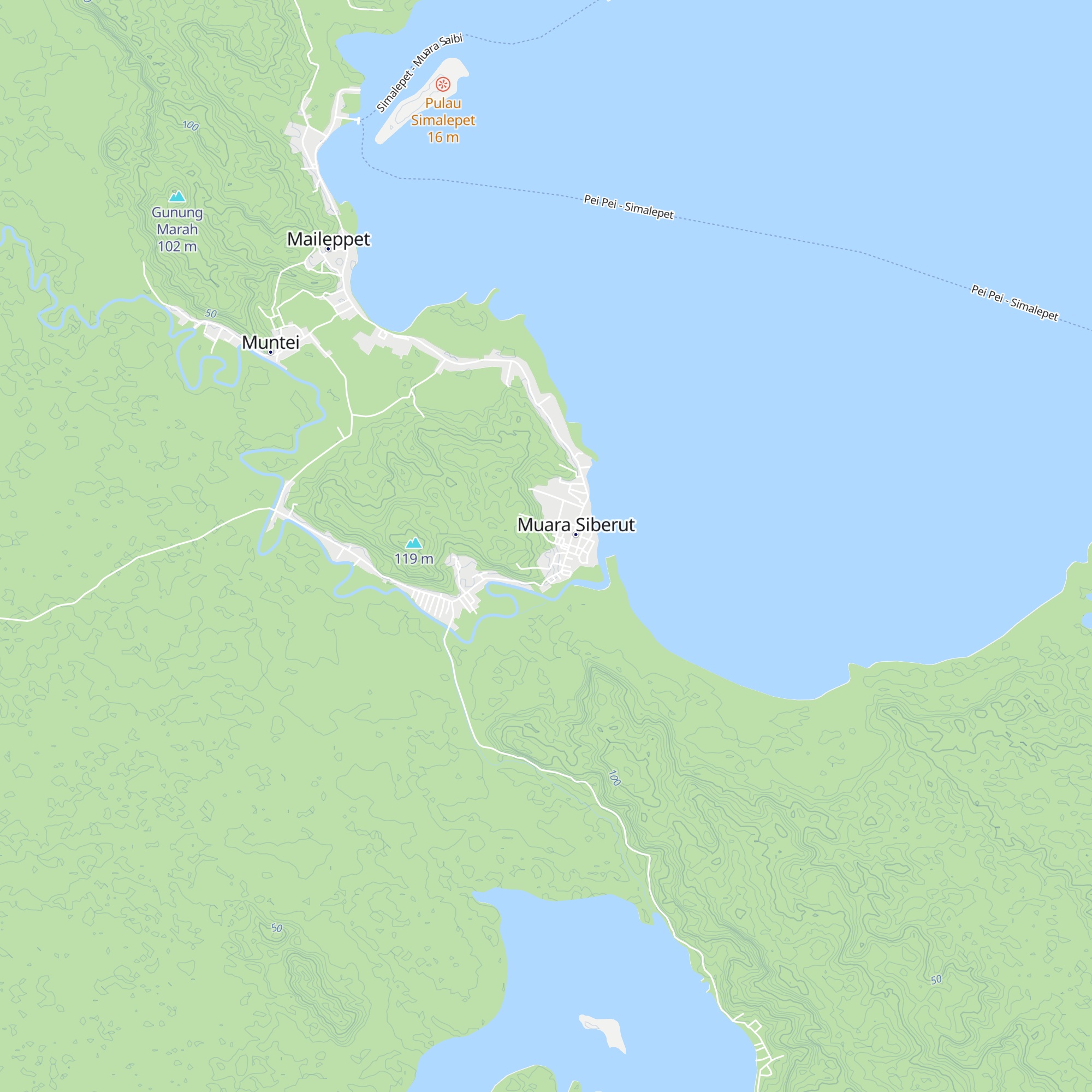 Mentawai trekking siberut map