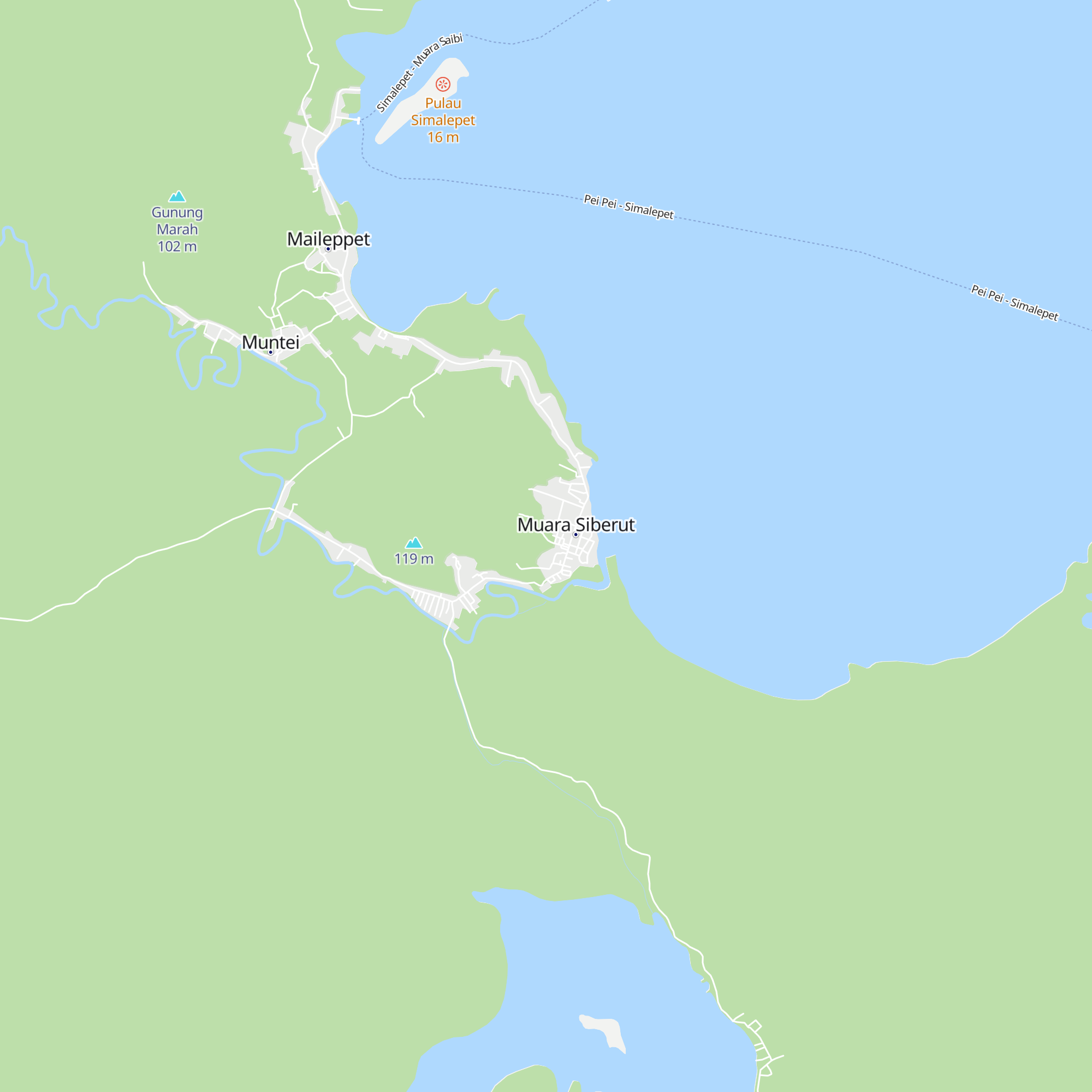 Mentawai trekking siberut map