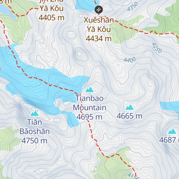 Map of Tianbao Mountain