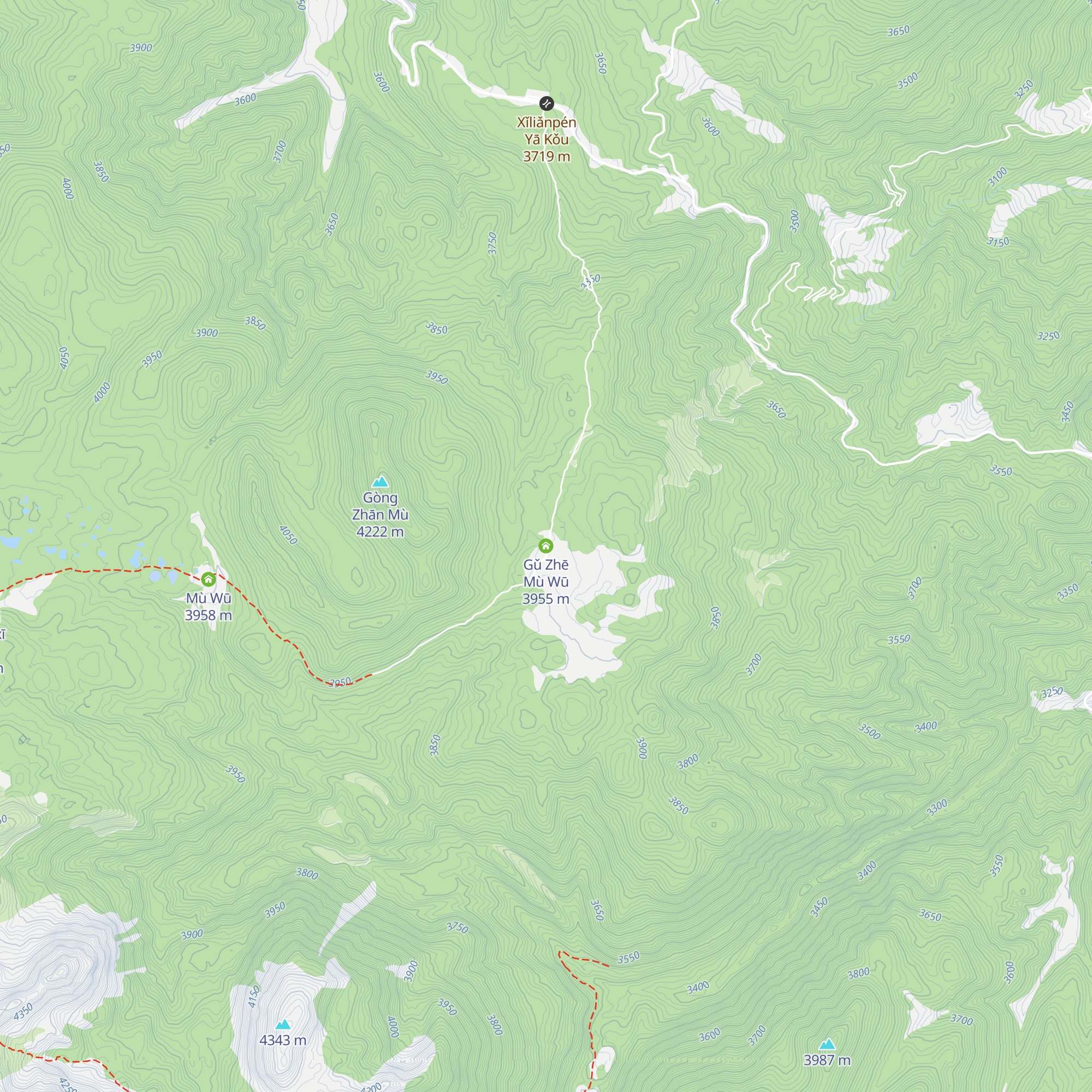 Gǔ Zhē Mù Wū map