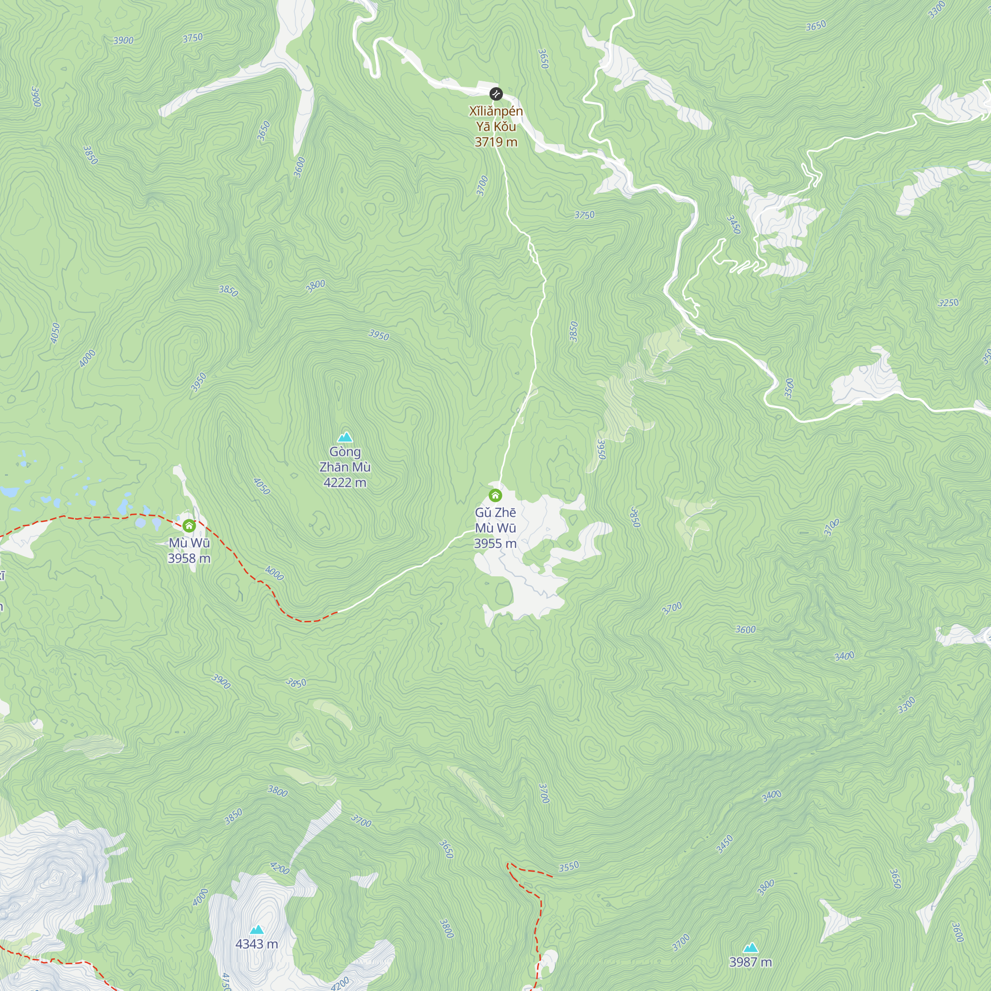 Gǔ Zhē Mù Wū map