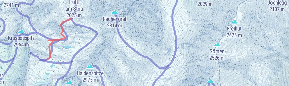 Map of the start of Skitouren Pforzheimer Hütte