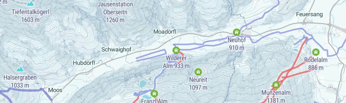 Map of the start of Rote 8er Skitour | Wagrain - Snow Space Salzburg