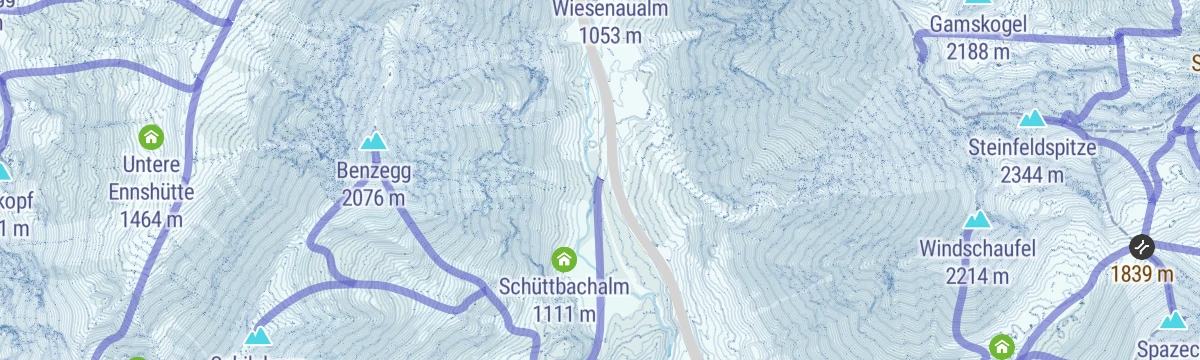 Map of the start of Skitour Liebeseck